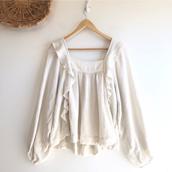Free People.Bonny Blouse in Cream. - Picture 3 of 7